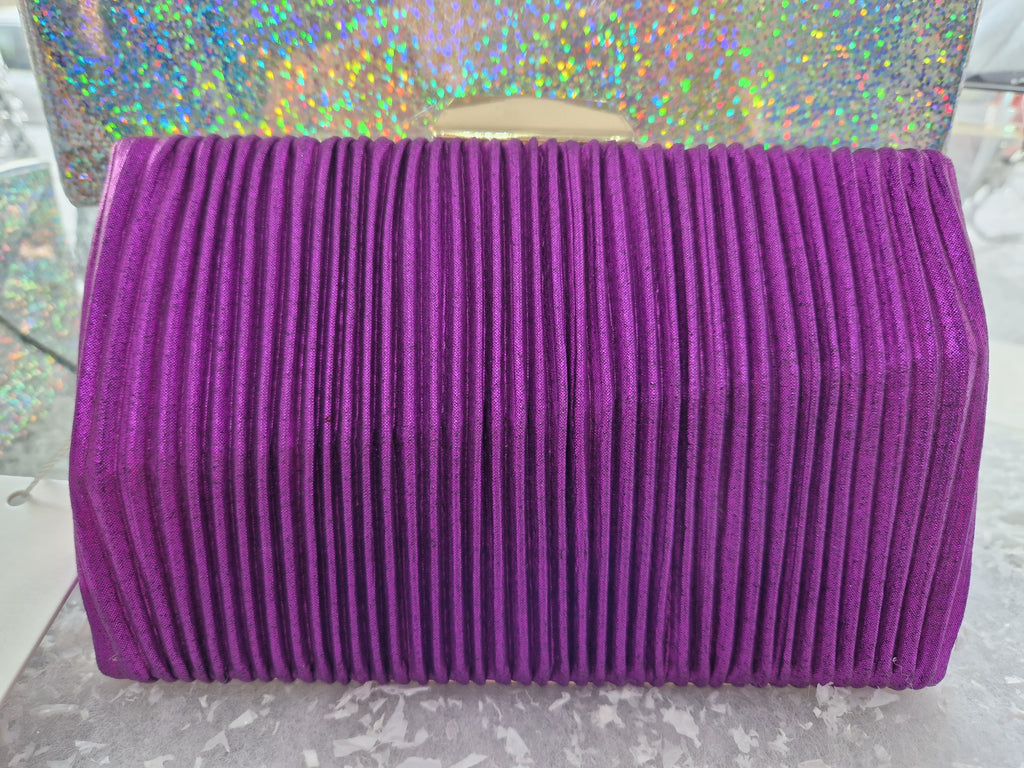Purple & Silver Crystal Evening Bag