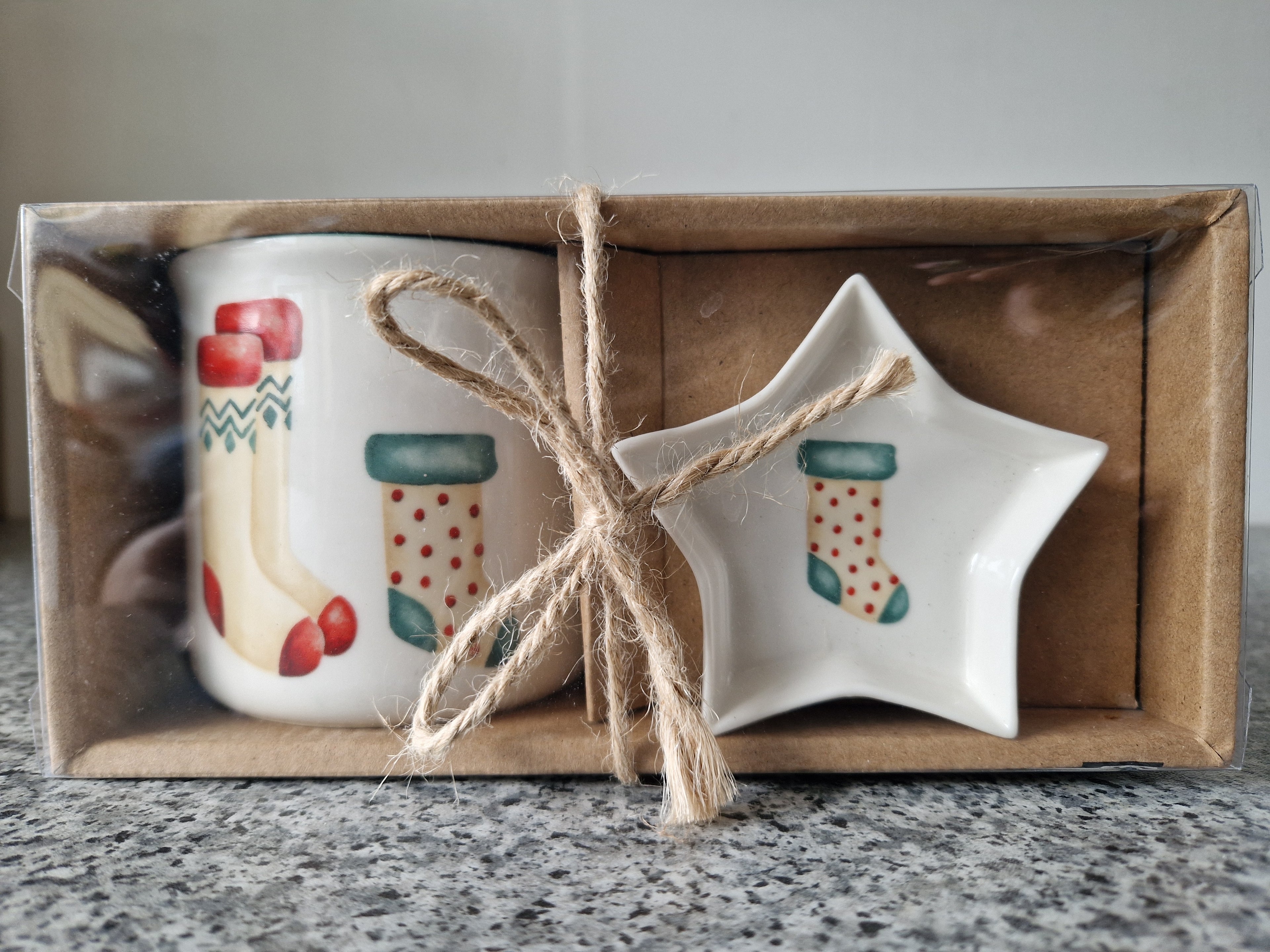 Festive Socks Mug & Nibble Dish