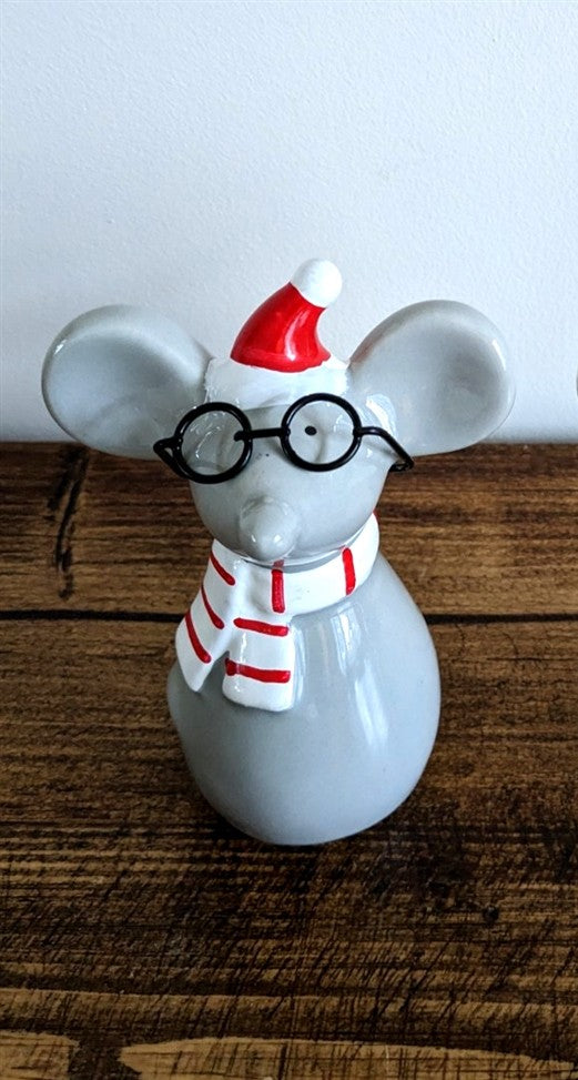 Grey Ceramic Mouse Figurine 11cm
