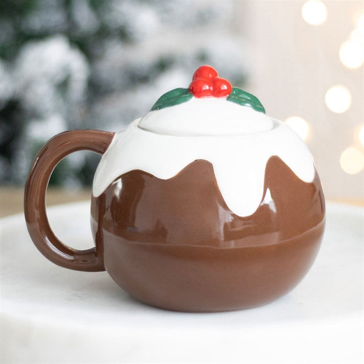 Christmas Pudding Shaped Mug With Lid
