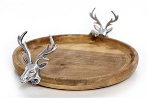 Wooden Reindeer Serving Platter