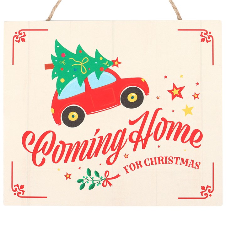 Coming Home For Christmas Hanging Sign