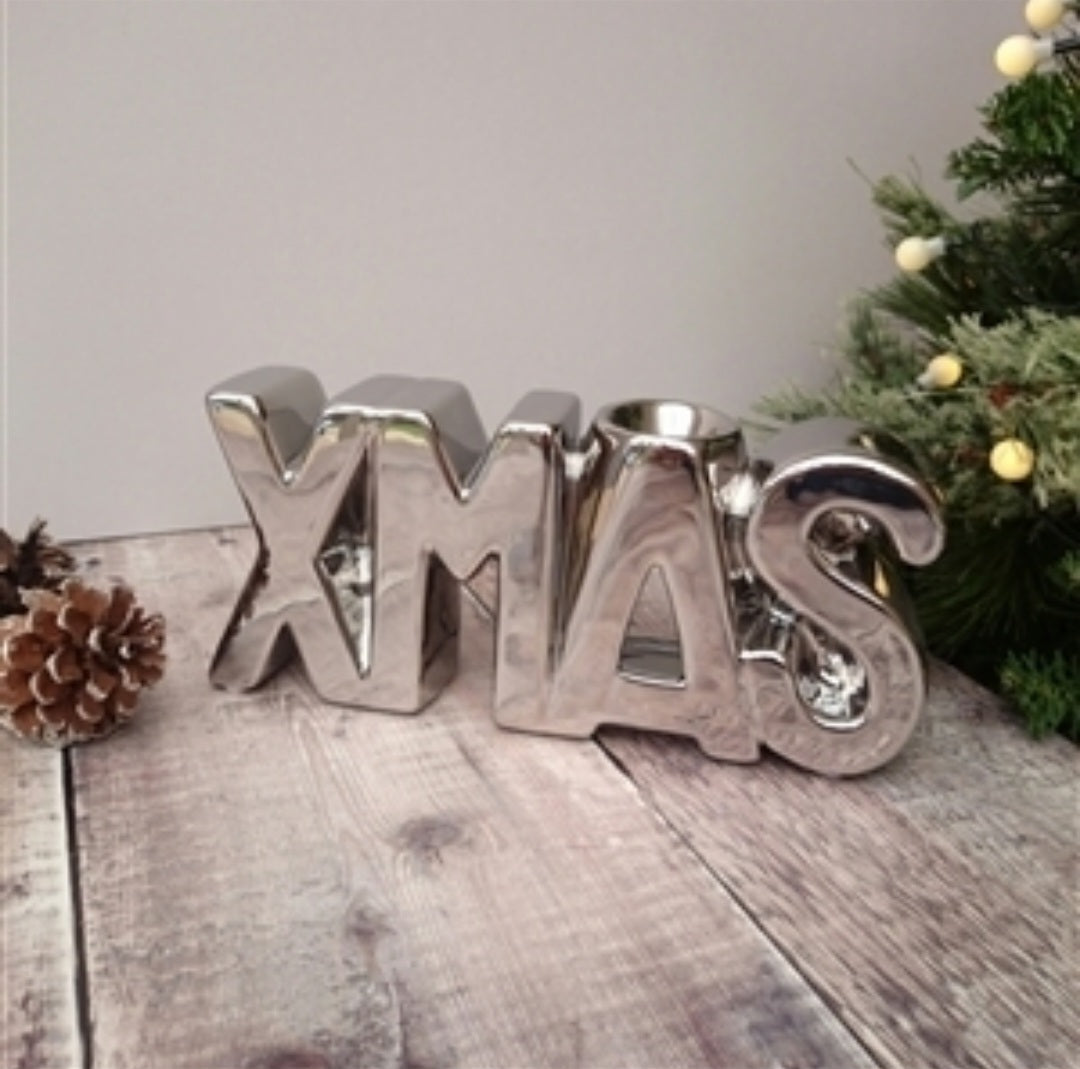 Chrome Double 'XMAS' Word Oil/Wax Burner