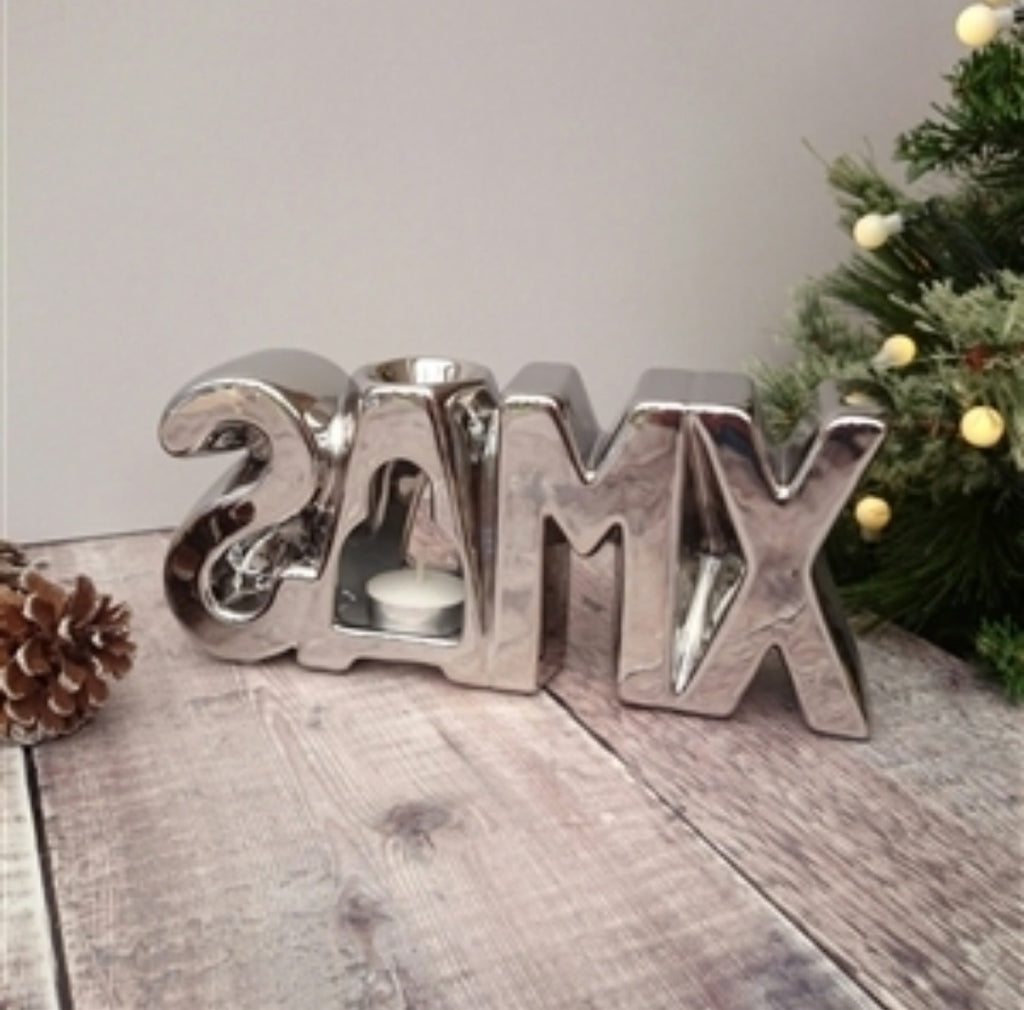 Chrome Double 'XMAS' Word Oil/Wax Burner