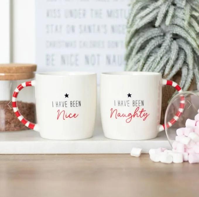 Nice/Naughty Festive Mug Set
