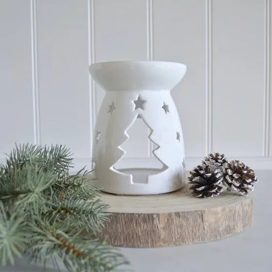 White Cut-Out Merry Christmas Burner
