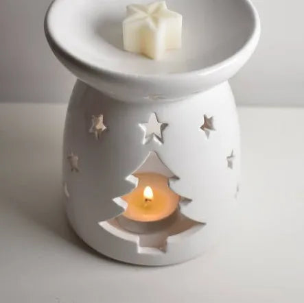 White Cut-Out Merry Christmas Burner