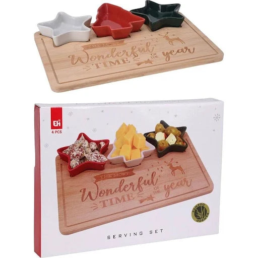4 Piece Festive Nibbles Serving Set